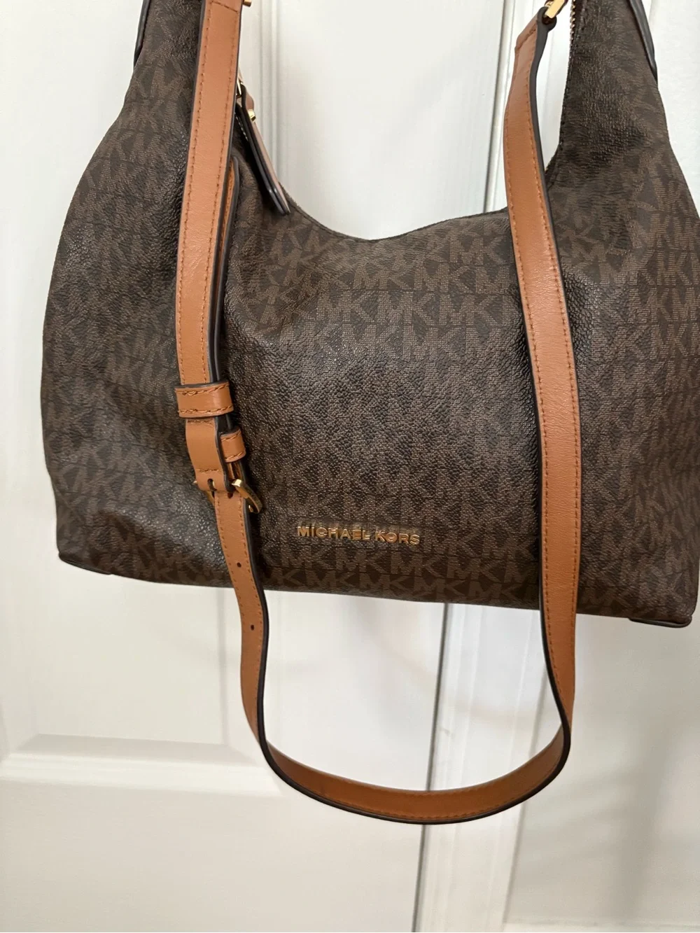 Michael Kors Monogram Classic Brown & Tan Hobo
